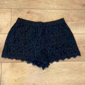 Black lace Diane von Furstenberg shorts, size 10